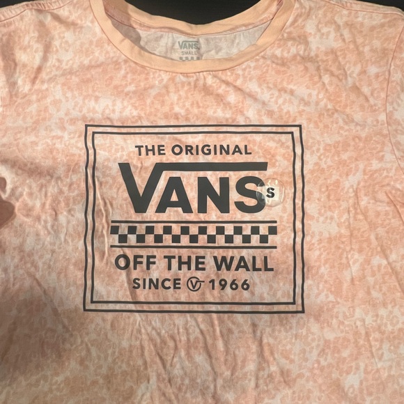 Vans Off The Wall Crop Top T-shirt Tie Dye Pink & White Women's Size Small - Picture 2 of 9